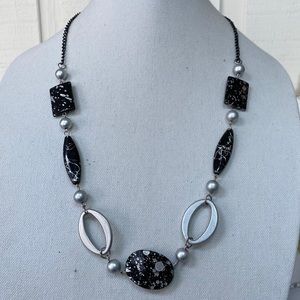 Unusual abstract bead statement necklace